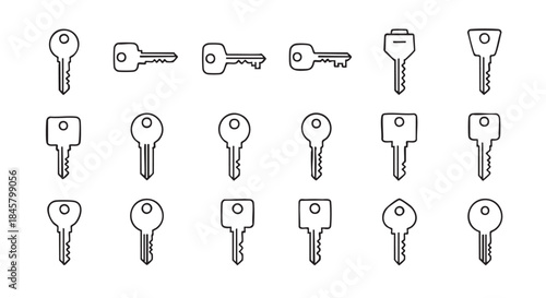Simple key pattern for security access and unlocking in line art