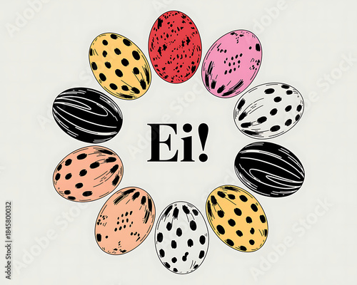 Easter eggs, colorful set