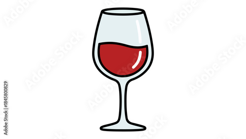 glass of red wine icon minimalism vector illustration