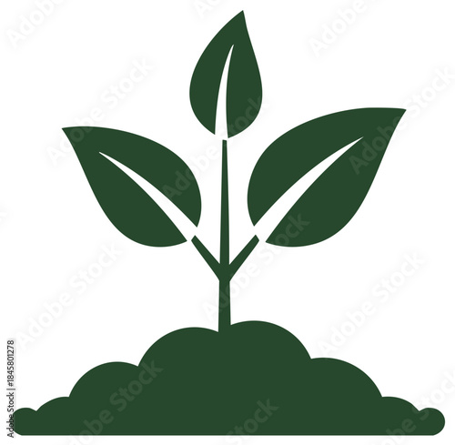 Sapling in soil green icon new growth cultivation seedlings germinate plant sprouts agriculture