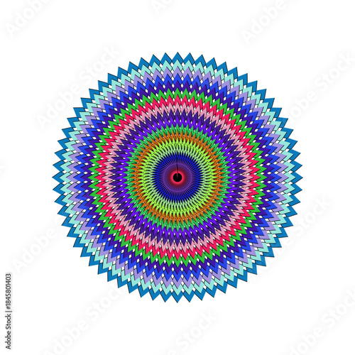 Colorful Geometric Radial Pattern with Sharp Edges and Vibrant Colors