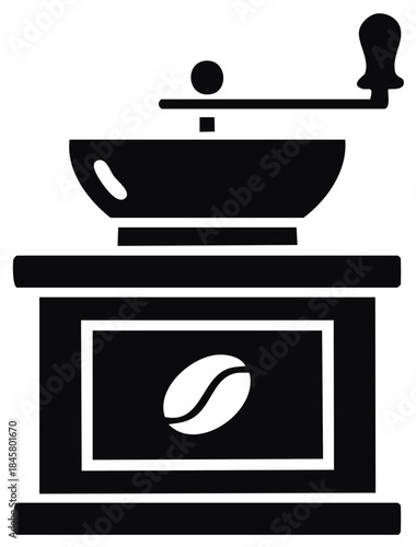 Vintage Manual Coffee Grinder: A Retro Icon for Coffee Lovers with classic crank and bean detail