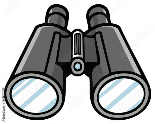 Cartoon Binoculars Illustration Equipment for Viewing Distant Objects