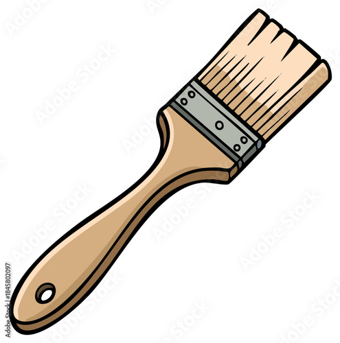 Vibrant Cartoon Paint Brush Illustration for Creative Art and Home Improvement Projects
