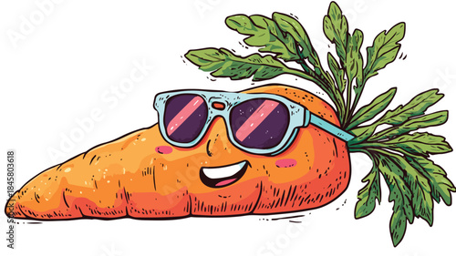 Playful Vector Carrot with Sunglasses and Wink