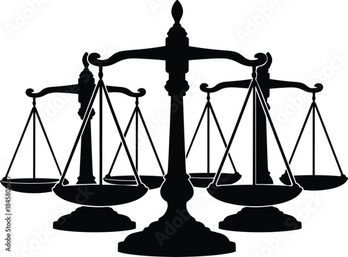 Silhouette of a set of scales of justice
