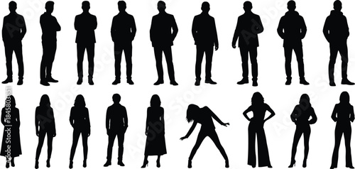 Collection of diverse human silhouettes