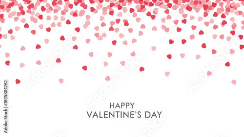 Valentine's day celebration with red and pink hearts on white background happy valentine's day