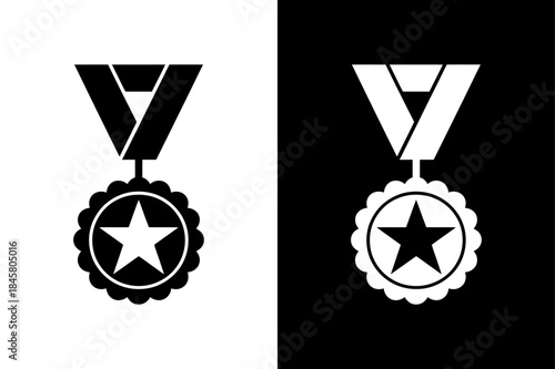 Winning Prize Badge Silhouette Vector Illustration for Apps and Websites