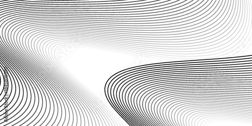 Black wavy line on white background vector seamless pattern abstract.