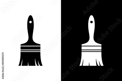 Paint Brush Icon Vector Template Editable Black and White Design