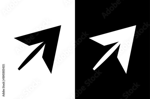 Simple Black Arrow Silhouette Vector Illustration Isolated Background