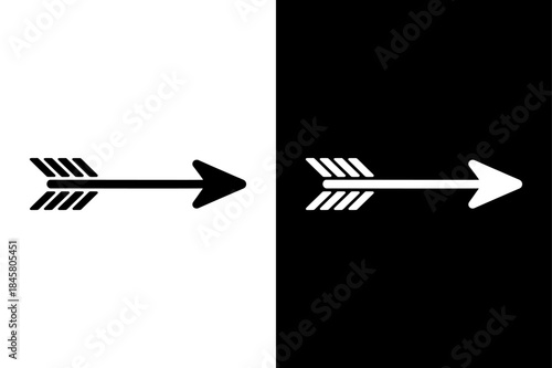 Arrow Icon Silhouette Collection Vector in Black and White Design