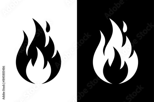 Flame Glyph Icon Vector Illustration for Fire Symbol and Campfire Sign
