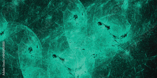 Dark teal abstract background with a rough textured surface and prominent organic shapes resembling cracks or geological formations
