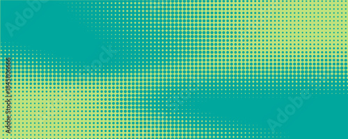 Bright green and turquoise pop art retro background with halftone in comic style, vector illustration eps10