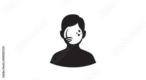 Silhouette of a Person with a Bowling Ball Face.