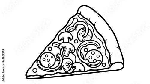 A Delicious Pizza Slice Illustration with Toppings