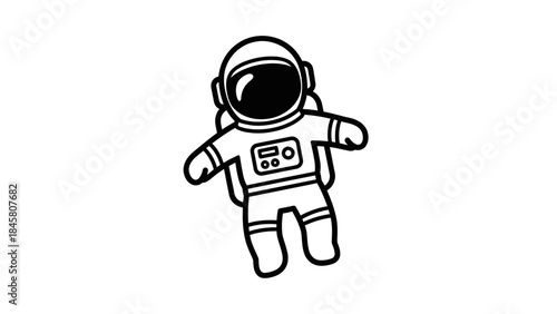 Astronaut in Space Cartoon Illustration Journey to the Stars