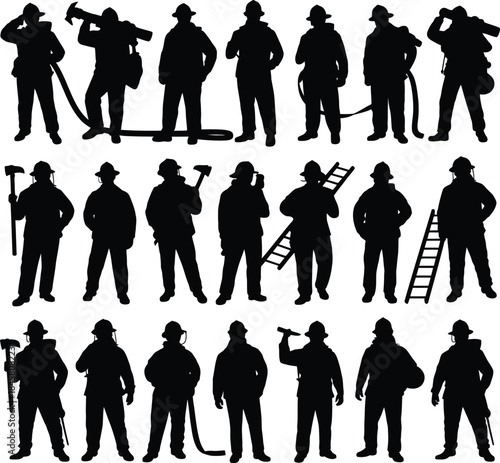Firefighter silhouettes collection