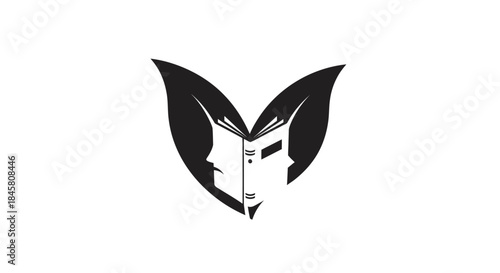 Book with Leaf Design: A Symbol of Knowledge and Nature.