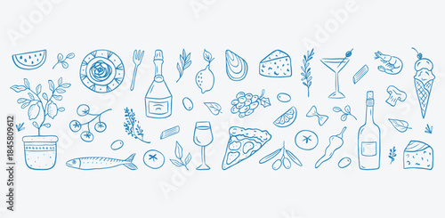 Dental and medical icons for healthcare and hygiene conceptual illustration