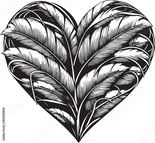 Abstract Palm Leaf Pattern Silhouette Texture