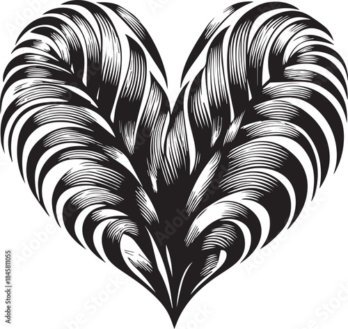 Abstract Palm Leaf Pattern Silhouette Texture