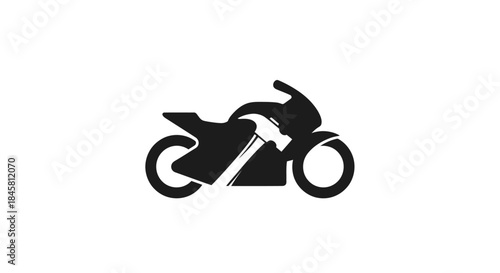 Motorcycle with Hammer Logo Design Concept.