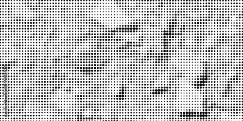 Subtle halftone texture overlay monochrome abstract seamless polka dot horizontal geometric pattern vector background, smooth dots spraying and halftone dot black and white texture overlay grunge art.