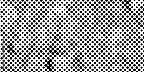 Subtle halftone texture overlay monochrome abstract seamless polka dot horizontal geometric pattern vector background, smooth dots spraying and halftone dot black and white texture overlay grunge art.