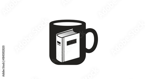 Book in a Mug: A Cozy Reading Nook Illustration.