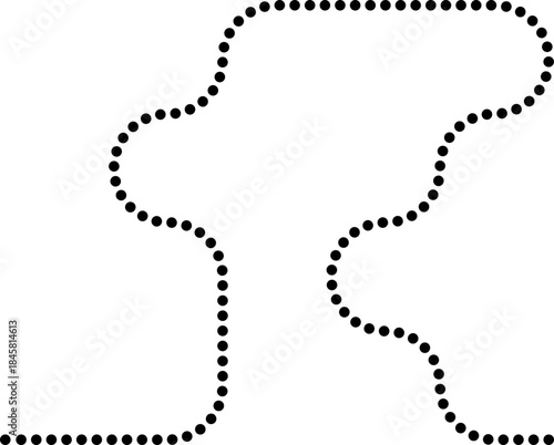 Dotted line defines irregular squared wave flow across extended paths.