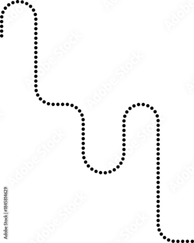 Dotted line draws a labyrinth structure through an extended continuous path.