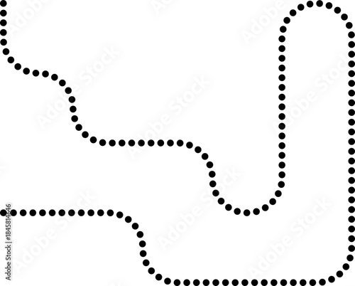 Dotted line defines labyrinth form through squared wave routing.