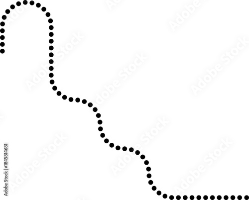 Dotted line forms a long diagonal maze path with zigzag turns.