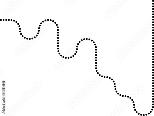 Dotted line creates zigzag motion through irregular squared wave paths.