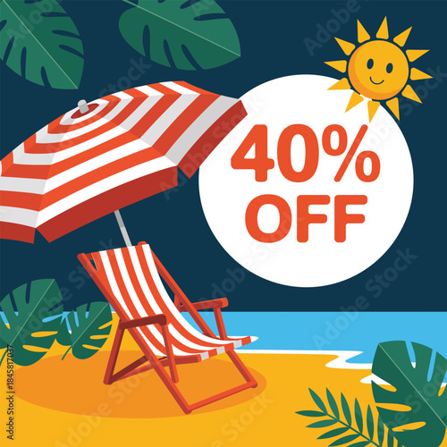 Enjoy a great summer vacation with a special 40% off discount on beach-related products