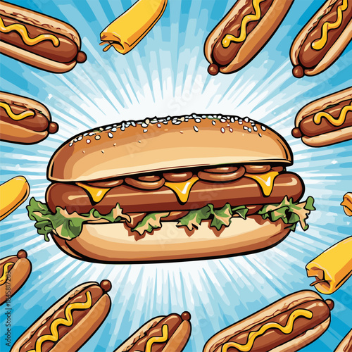 nice hotdog vector image