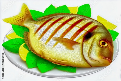 Grilled Sea Bream with Lemon and Herbs A Delicious and Healthy Mediterranean Dish Presentation