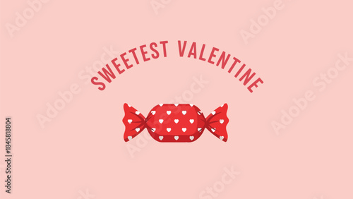 Sweet valentine's day candy with hearts on pink background for love and affection greeting