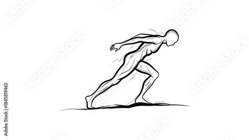 Dynamic silhouette of a running human in motion