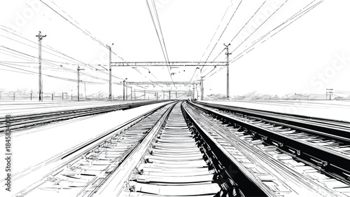 Spectacular Perspective of Train Tracks and Railway Lines