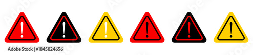 Collection of attention caution danger sign