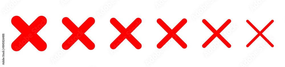 Fototapeta premium Red cross x vector icon