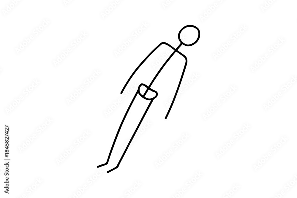 Obraz premium Minimalist outline of a walking person in abstract form