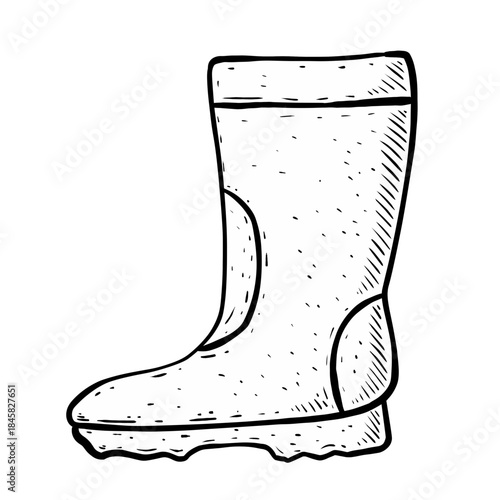 Sketch illustration of a rubber boots