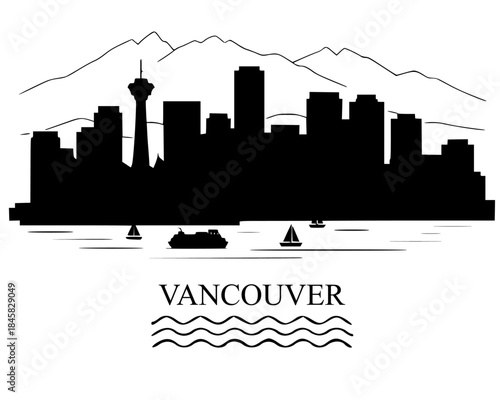 Vancouver city skyline silhouette