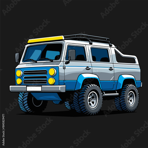 4x4 car vector image illustration with unique style