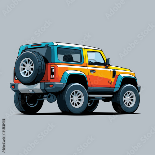 4x4 car vector image illustration with unique style